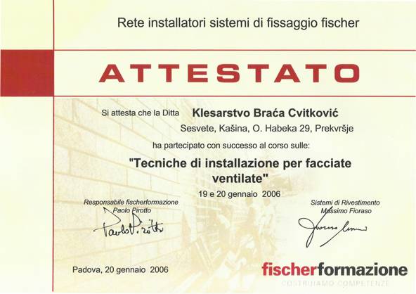 certifikat ventilirajuće fasade